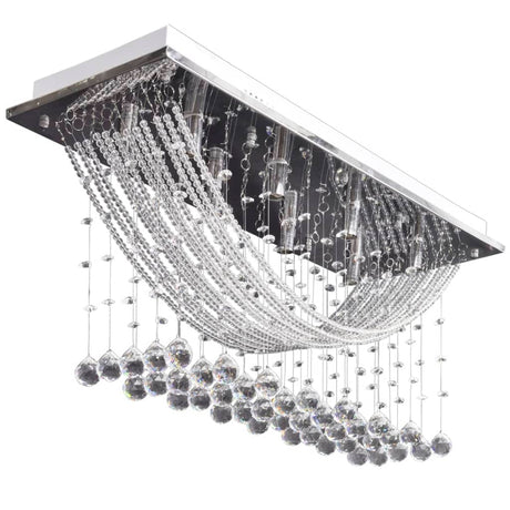 Vidaxl loftslampe med glitrende glas krystalperler 8xg9 29 cm