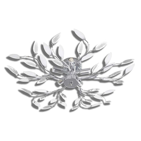 Vidaxl loftslampe med krystalblade af akryl 5xe14 hvid