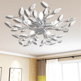 Vidaxl loftslampe med krystalblade af akryl 5xe14 hvid