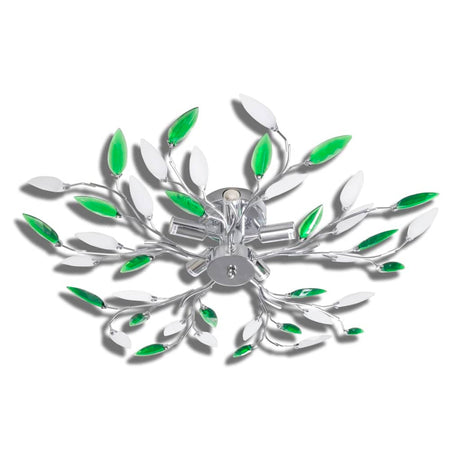 Vidaxl Lampe med krystalblade af akryl til 5x E14 White Green