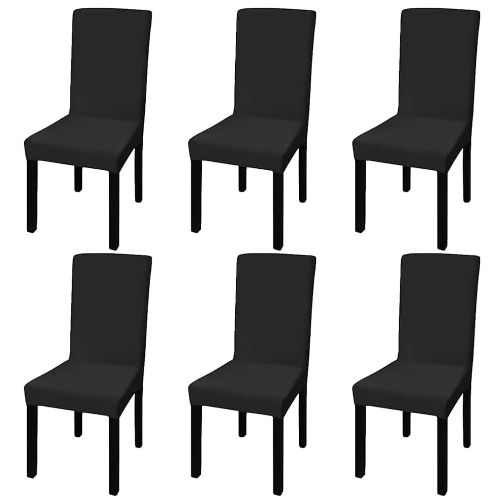Vidaxl 6 Sted Covers Straight Stretch Black