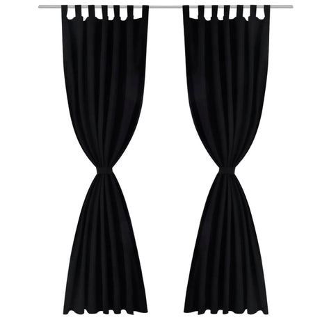 Vidaxl Mikro-satin gardiner med ringe 140 x 175 cm 2 stykker (sort)