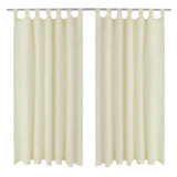 VidaXL micro satin gardiner med ringe 140 x 225 cm 2 stk (creme)