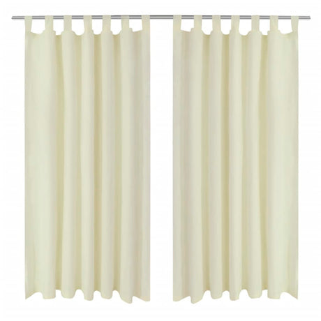 VidaXL micro satin gardiner med ringe 140 x 225 cm 2 stk (creme)
