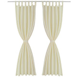 VidaXL micro satin gardiner med ringe 140 x 225 cm 2 stk (creme)