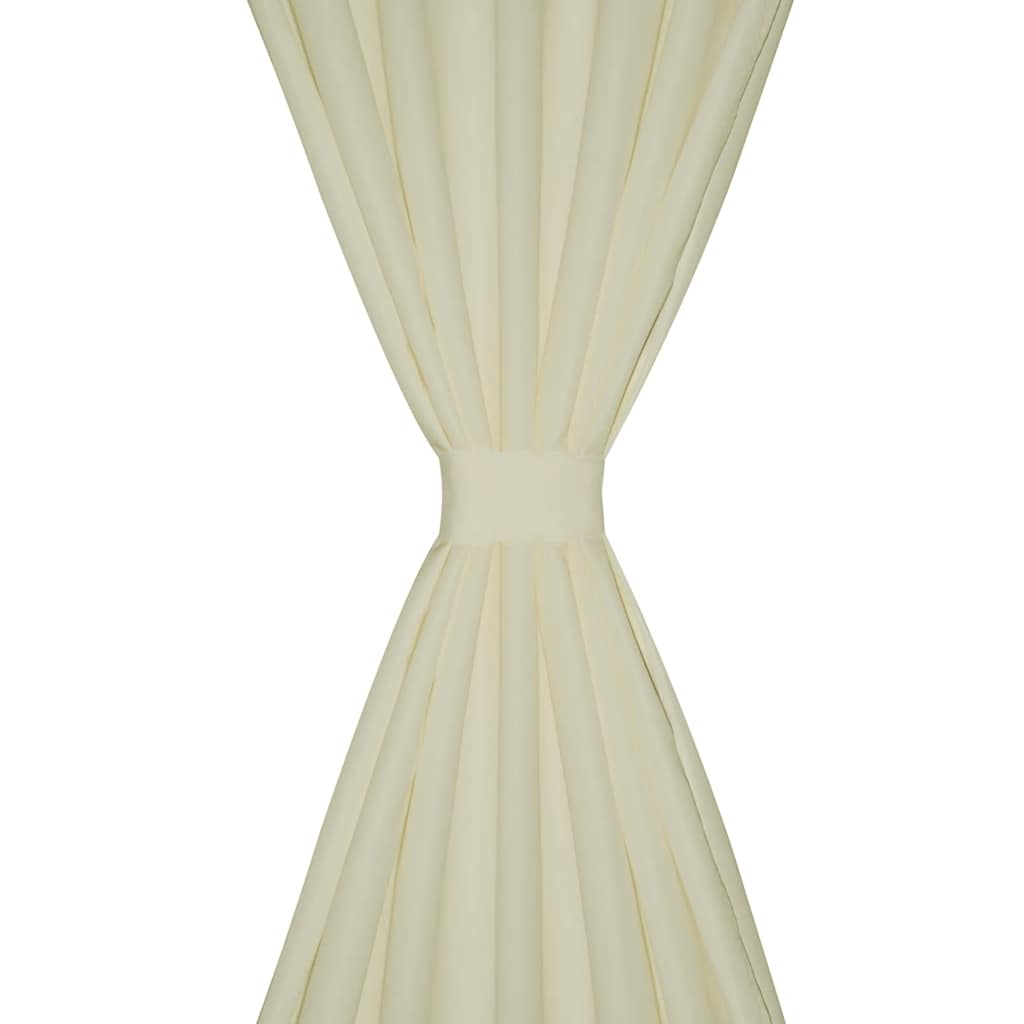 VidaXL micro satin gardiner med ringe 140 x 225 cm 2 stk (creme)