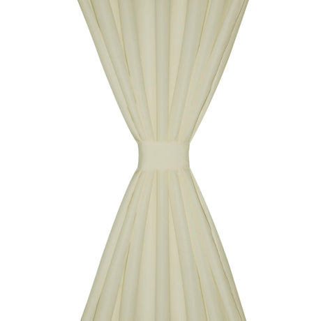 VidaXL micro satin gardiner med ringe 140 x 225 cm 2 stk (creme)