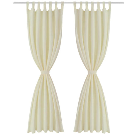Vidaxl mikro-satin gardiner med ringe 140 x 245 cm 2 stykker (fløde)