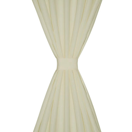 Vidaxl mikro-satin gardiner med ringe 140 x 245 cm 2 stykker (fløde)