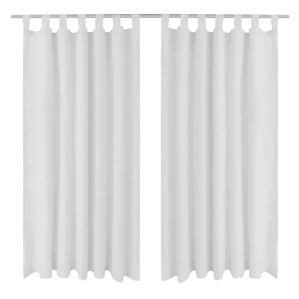 Vidaxl mikro-satin gardiner med ringe 140 x 175 cm 2 stk (creme)