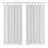 Vidaxl mikro-satin gardiner med ringe 140 x 175 cm 2 stk (creme)