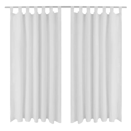 Vidaxl mikro-satin gardiner med ringe 140 x 175 cm 2 stk (creme)