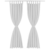 Vidaxl mikro-satin gardiner med ringe 140 x 175 cm 2 stk (creme)
