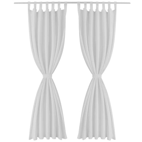 Vidaxl mikro-satin gardiner med ringe 140 x 175 cm 2 stk (creme)