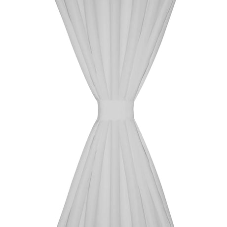 Vidaxl mikro-satin gardiner med ringe 140 x 175 cm 2 stk (creme)