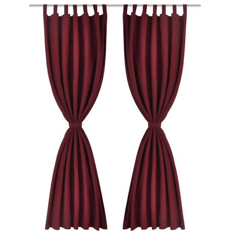 Vidaxl Micro-Satin Gardiner med ringe 140 x 225 cm 2 stykker (vinrød)