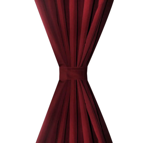 Vidaxl Micro-Satin Gardiner med ringe 140 x 225 cm 2 stykker (vinrød)