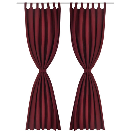 Vidaxl Micro-Satin Gardiner med ringe 140 x 245 cm 2 stykker (vinrød)
