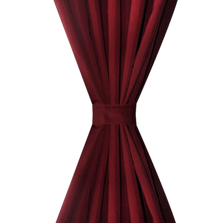 Vidaxl Micro-Satin Gardiner med ringe 140 x 245 cm 2 stykker (vinrød)