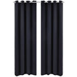 Vidaxl gardiner med metalringe 135 x 245 cm 2 stykker (sort)