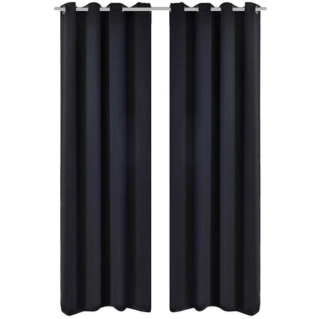 Vidaxl gardiner med metalringe 135 x 245 cm 2 stykker (sort)