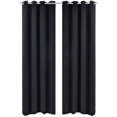 Vidaxl gardiner med metalringe 135 x 245 cm 2 stykker (sort)