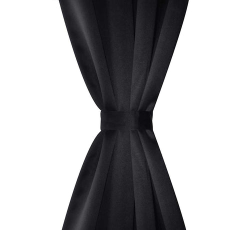 Vidaxl gardiner med metalringe 135 x 245 cm 2 stykker (sort)