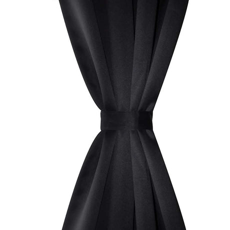 Vidaxl gardiner med metalringe 135 x 245 cm 2 stykker (sort)