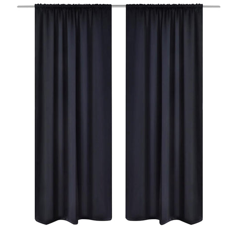Vidaxl gardiner med slots 135 x 245 cm sort 2 m