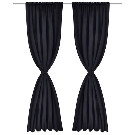 Vidaxl gardiner med slots 135 x 245 cm sort 2 m