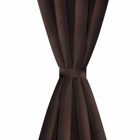 Vidaxl gardiner med metalringe 135 x 245 cm 2 stykker (brun)