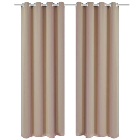 Vidaxl gardiner med metalringe 135 x 245 cm 2 stykker (fløde)