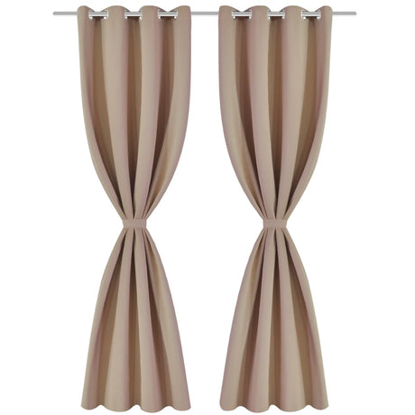 Vidaxl gardiner med metalringe 135 x 245 cm 2 stykker (fløde)