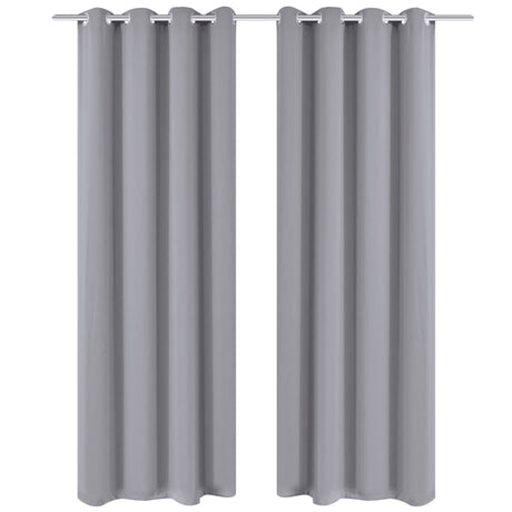 Vidaxl gardiner med metalringe 135 x 245 cm 2 stykker (grå)