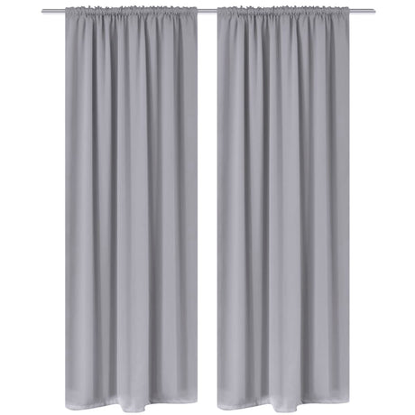 Vidaxl gardiner med slots 135 x 245 cm grå 2 m