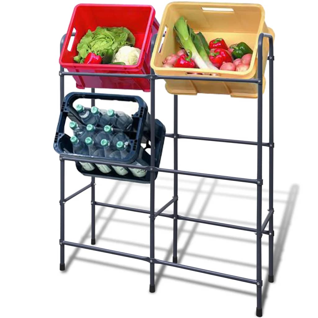 Vidaxl Storage Rack til 6 kasser af stål
