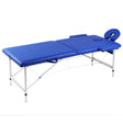 Vidaxl Massage Table med 2 zoner foldende aluminiumsramme blå