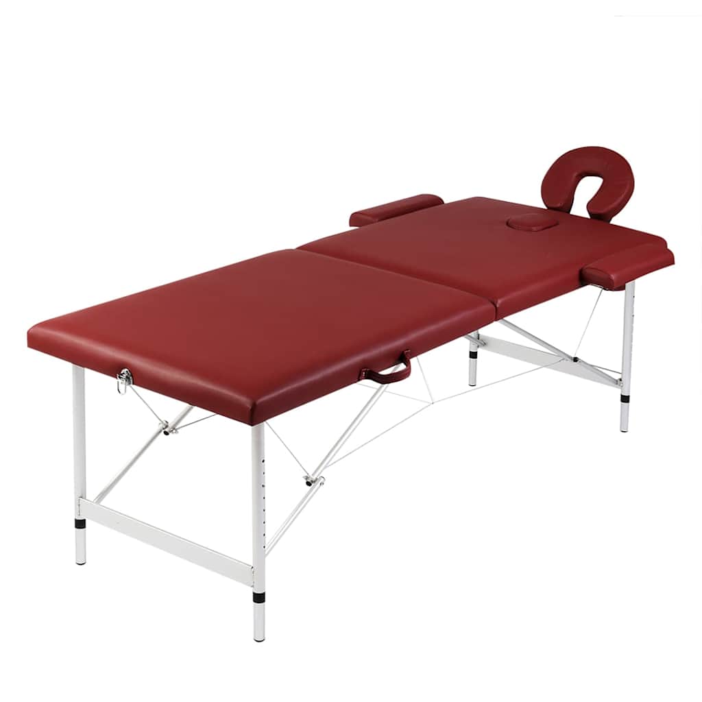 Vidaxl massagebord med 2 zoner foldende aluminiumsramme rød