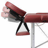 Vidaxl massagebord med 2 zoner foldende aluminiumsramme rød