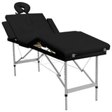 Vidaxl massagebord med 4 zoner foldning af aluminiumsramme sort