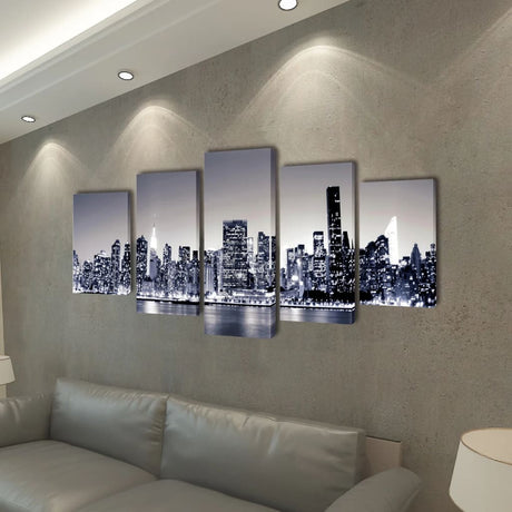 Vidaxl Canvas Wall Pressure Set Monochrome New York Skyline 200 x 100 cm