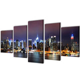 Vidaxl Canvas Wall Print Set Farverig New York Skyline 100 x 50 cm