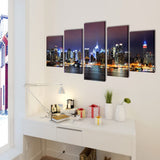 Vidaxl Canvas Wall Print Set Farverig New York Skyline 100 x 50 cm