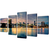 Vidaxl lærred vægtryk sæt Brooklyn Bridge River View 200 x 100 cm