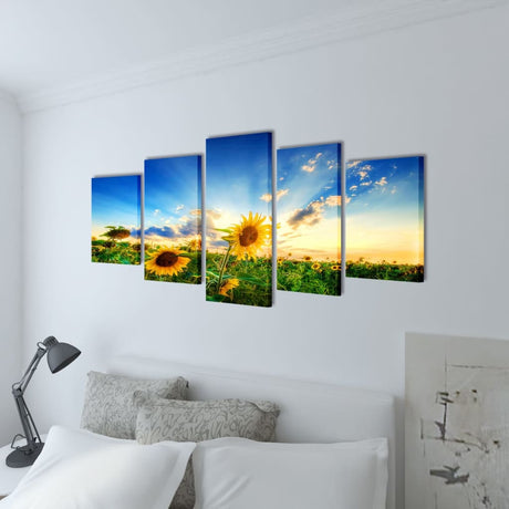Vidaxl Canvas Wall Pressure Print Sunflower 200 x 100 cm