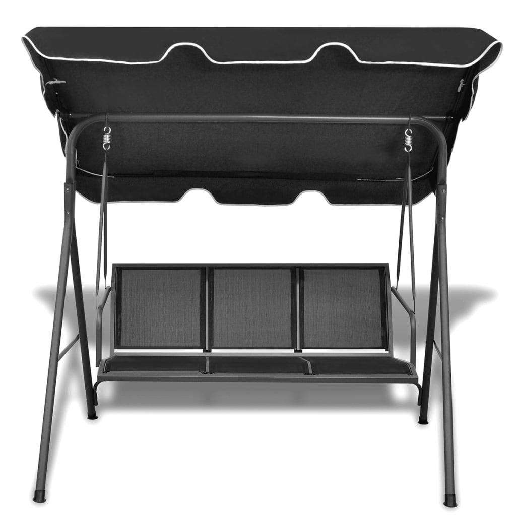 Vidaxl Swing Bench med markise sort