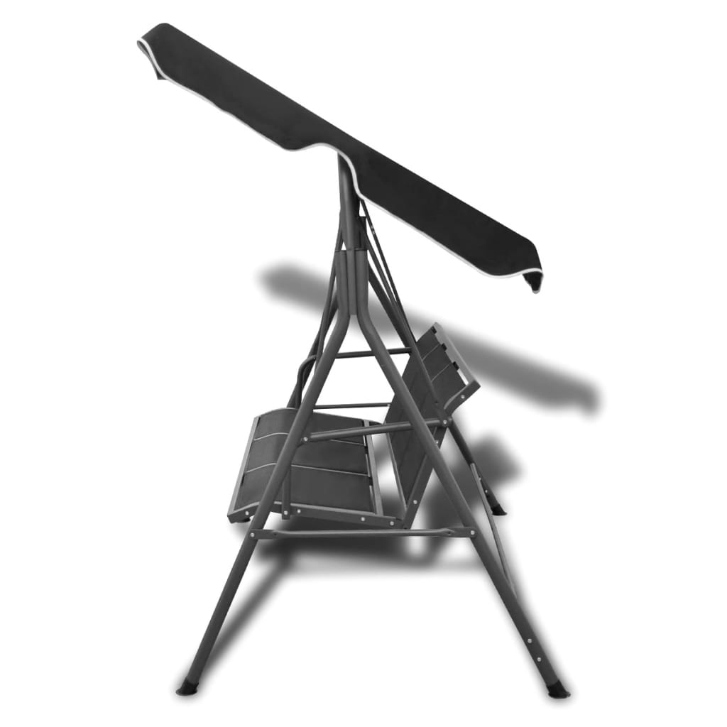 Vidaxl Swing Bench med markise sort