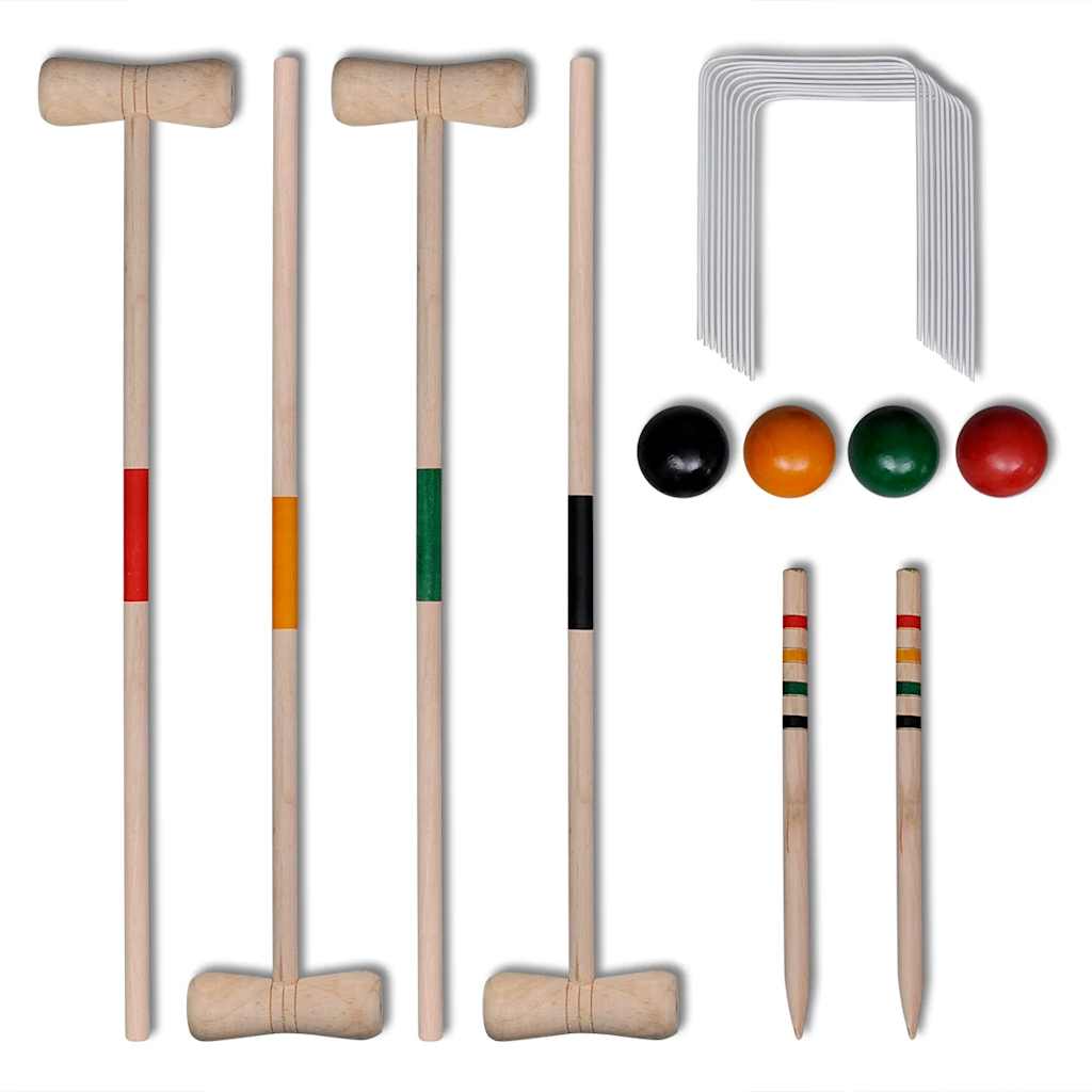 Vidaxl croquet -spil til 4 spillere træ