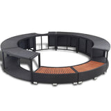Vidaxl hottub-ombouw poly rattan sort