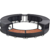 Vidaxl hottub-ombouw poly rattan sort